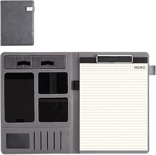 GPDKMNJR, Ordner Business Konferenz Organizer Notebook Ordner Tablet Hülle Präsentationsschlitz Kartenaufbewahrung(Light Gray) von GPDKMNJR