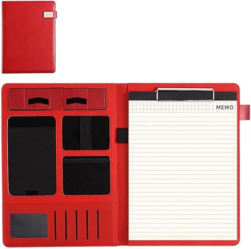 GPDKMNJR, Ordner Business Konferenz Organizer Notebook Ordner Tablet Hülle Präsentationsschlitz Kartenaufbewahrung(Rood) von GPDKMNJR