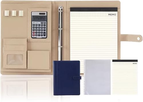 GPDKMNJR, S Binder Superior Vegan Leder Business Business Planer for Schule Büro Konferenz Notizblock(Blue) von GPDKMNJR