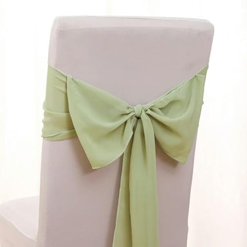 GPDNBIEU, 12 Stück 17 x 275 cm rosa Chiffon Stuhlschärpen Stuhlschärpe Hochzeit Stuhlhussen Band Hochzeit Party Gang Stuhl Dekor(Light Green) von GPDNBIEU