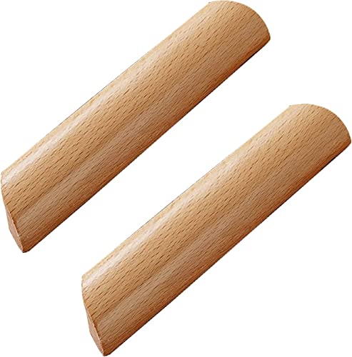 GPDNBIEU, 2 Stück Holz-Schubladenknöpfe, bogenförmiger Griff, Schrankgriff, Holzgriff, Schrank, Schrank, Schubladengriffe mit Schrauben(Hole Distance:128mm) von GPDNBIEU