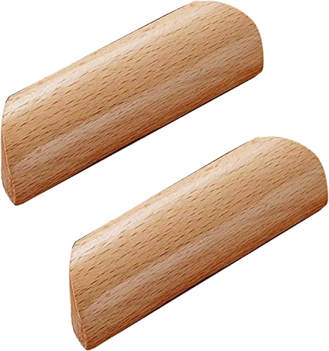 GPDNBIEU, 2 Stück Holz-Schubladenknöpfe, bogenförmiger Griff, Schrankgriff, Holzgriff, Schrank, Schrank, Schubladengriffe mit Schrauben(Hole Distance:64mm) von GPDNBIEU
