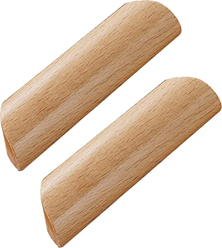 GPDNBIEU, 2 Stück Holz-Schubladenknöpfe, bogenförmiger Griff, Schrankgriff, Holzgriff, Schrank, Schrank, Schubladengriffe mit Schrauben(Hole Distance:96mm) von GPDNBIEU
