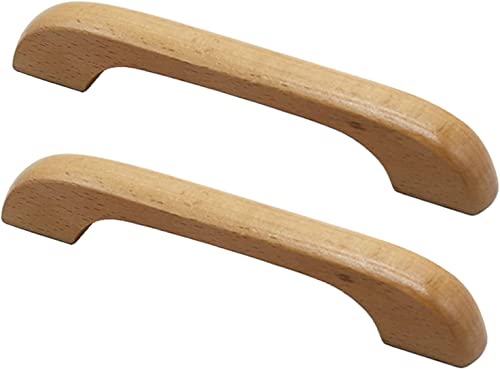 GPDNBIEU, 2 Stück Holzschubladenknöpfe, Kleiderschrankgriffe, Holzschrankknöpfe, Türgriffe for Küchenschränke, Schränke und Befestigungsschrauben(Hole Distance:128mm) von GPDNBIEU