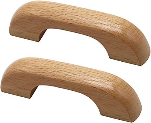 GPDNBIEU, 2 Stück Holzschubladenknöpfe, Kleiderschrankgriffe, Holzschrankknöpfe, Türgriffe for Küchenschränke, Schränke und Befestigungsschrauben(Hole Distance:64mm) von GPDNBIEU
