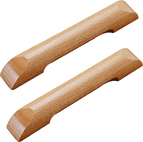 GPDNBIEU, 2 Stück Holzschubladenknöpfe, bogenförmiger Griff, Schrankgriff, Holzgriff, Schrank, Schrank, Schubladengriffe mit Schrauben(Hole Distance:128mm) von GPDNBIEU