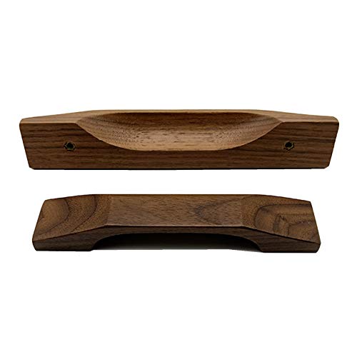 GPDNBIEU, 2 Stück Schubladenknöpfe aus Holz, Schrankknöpfe aus Holz, schwarzer Walnuss-Garderobengriff, Küchenschrank-Türknauf mit Befestigungsschrauben(Hole Distance:128mm) von GPDNBIEU