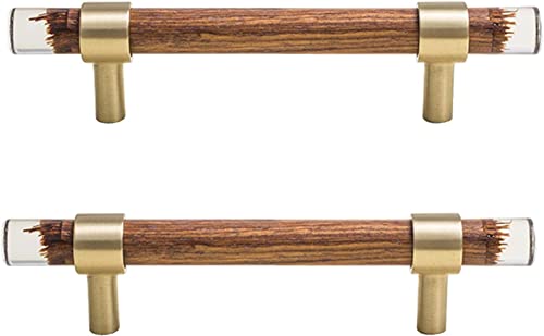 GPDNBIEU, 2 Stück Schubladenknöpfe aus Holz, Wenge-Ziehknöpfe, Schubladenschrankgriff, T-Griffe, Türgriffe for Schrank, Küche, Schrankgriffe(Hole Distance:96mm) von GPDNBIEU