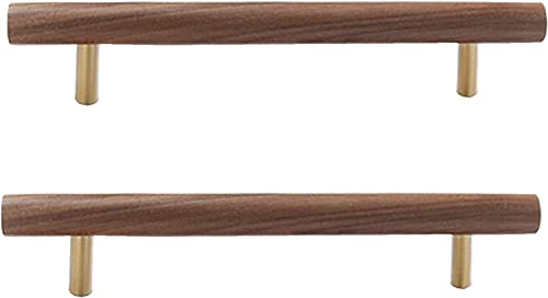 GPDNBIEU, 2 Stück Ziehknöpfe Schubladenschrankgriff T-Griffe Türgriffe for Schränke Nussbaum Küchenschrankgriffe(Hole Distance:160mm) von GPDNBIEU
