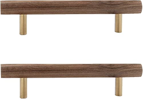 GPDNBIEU, 2 Stück Ziehknöpfe Schubladenschrankgriff T-Griffe Türgriffe for Schränke Nussbaum Küchenschrankgriffe(Hole Distance:96mm) von GPDNBIEU
