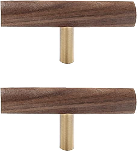 GPDNBIEU, 2 Stück Ziehknöpfe Schubladenschrankgriff T-Griffe Türgriffe for Schränke Nussbaum Küchenschrankgriffe(Single Hole) von GPDNBIEU