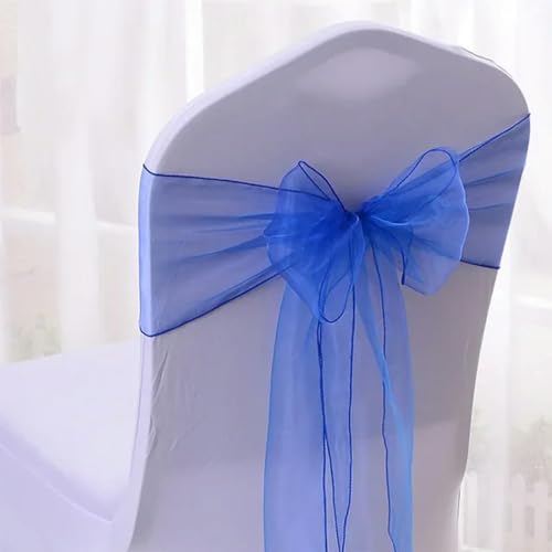 GPDNBIEU, 25 Stück 17 x 275 cm Chiffon-Stuhlschärpen, Stuhlschärpe, Hochzeitsstuhlhussen, Band, Hochzeit, Party, Gang, Stuhldekoration, Hochzeitsdekoration(Dark Blue) von GPDNBIEU