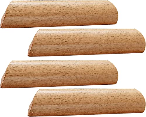 GPDNBIEU, 4 Stück Holzschubladenknöpfe, bogenförmiger Griff, Schrankgriff, Holzgriff, Schrank, Schrank, Schubladengriffe mit Schrauben(Hole Distance:128mm) von GPDNBIEU
