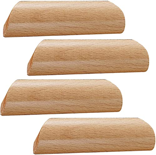 GPDNBIEU, 4 Stück Holzschubladenknöpfe, bogenförmiger Griff, Schrankgriff, Holzgriff, Schrank, Schrank, Schubladengriffe mit Schrauben(Hole Distance:96mm) von GPDNBIEU