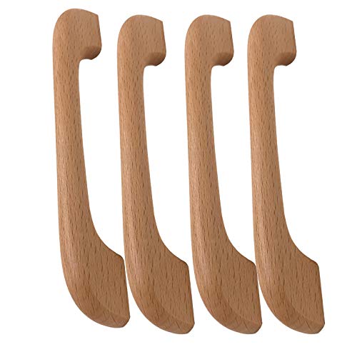 GPDNBIEU, 4 Stück Schubladenknöpfe aus Holz, Schrankknöpfe aus Holz, Schrankgriff, Küchenschrank, Schrank, Türknauf mit Befestigungsschrauben(Hole Distance:128mm) von GPDNBIEU