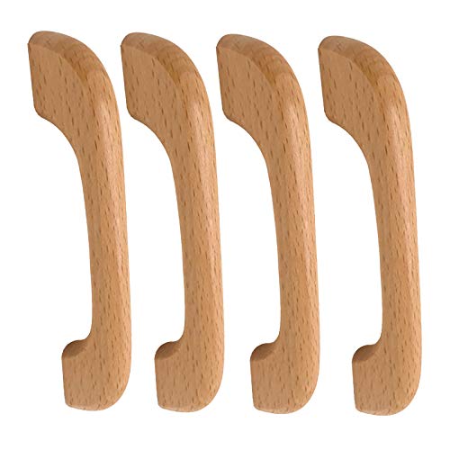 GPDNBIEU, 4 Stück Schubladenknöpfe aus Holz, Schrankknöpfe aus Holz, Schrankgriff, Küchenschrank, Schrank, Türknauf mit Befestigungsschrauben(Hole Distance:96mm) von GPDNBIEU