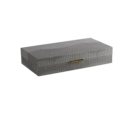 GPDNBIEU, Schmuckschatulle, moderne Luxus-Schmuckvitrine, Leder-Schmuckkästchen, Schmuckhalter-Etui for Ohrringe, Halskette, Armband, Damen und Mädchen(A,25.5 * 13.5 * 7.5CM) von GPDNBIEU