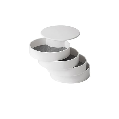 GPDNBIEU, Schmuckschatulle, moderner, minimalistischer Schmuckaufbewahrungshalter, drehbare Präsentationsbox, Schmuckhalteretui for Halskette, Armband, Ohrringe, Uhr, Damen und Mädchen(A) von GPDNBIEU