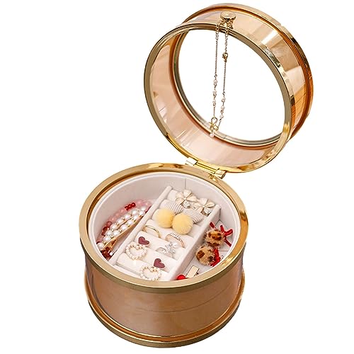 GPDNBIEU, Schmuckschatulle, staubdicht, stapelbar, Schmuckkästchen mit transparentem Deckel, Aufbewahrungsbox for Ohrringe, Ringe, Haarspangen, Damen und Mädchen(B) von GPDNBIEU