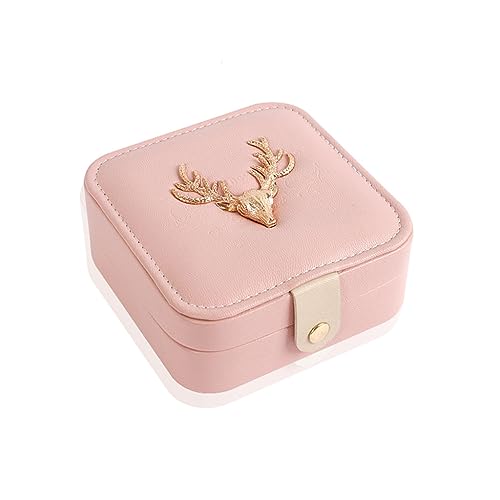 GPDNBIEU, Schmuckschatulle, tragbare Mini-Ohrring-Aufbewahrungsbox, Leder-Schmuckschatullen, Aufbewahrungsbox for Halskette, Ring, Ohrringe, Aufbewahrung, Damen und Mädchen(B) von GPDNBIEU