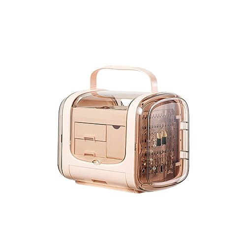 GPDNBIEU, Schmuckschatulle, tragbarer Schmuck-Organizer mit Schubladen, Kunststoff-Schmuckaufbewahrungskoffer, Schmuckhalter for Halsketten, Ohrringe, Armbänder, Ringe, Frauen und Mädchen(A) von GPDNBIEU