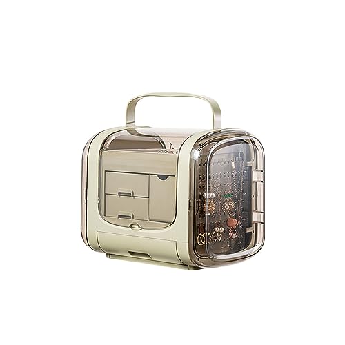 GPDNBIEU, Schmuckschatulle, tragbarer Schmuck-Organizer mit Schubladen, Kunststoff-Schmuckaufbewahrungskoffer, Schmuckhalter for Halsketten, Ohrringe, Armbänder, Ringe, Frauen und Mädchen(C) von GPDNBIEU