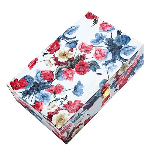 GPDNBIEU, Schmuckschatulle, zweilagige Schmuckkästchen, Aufbewahrungsbox mit großer Kapazität, Schmuckvitrine for Halsketten, Armbänder, Ohrringe, Uhren, Damen und Mädchen(E) von GPDNBIEU