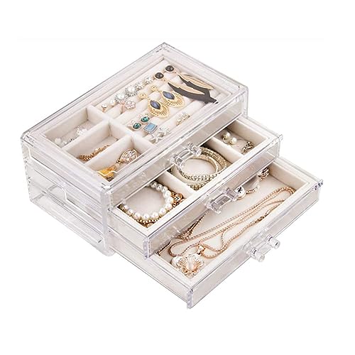 GPDNBIEU, Schmuckschatulle aus Acryl, Schmuckkästchen, Schmuckhalter, Schmuck-Organizer for Halsketten, Ohrringe, Armbänder, Ringe, Damen und Mädchen GPDNBIEU, Schmuckschatulle aus Acryl, Schmuckkästchen, Schmuckhalter, Schmuck-Organizer for Halsketten, Ohrringe, Armbänder, Ringe, Damen und Mädchen von GPDNBIEU