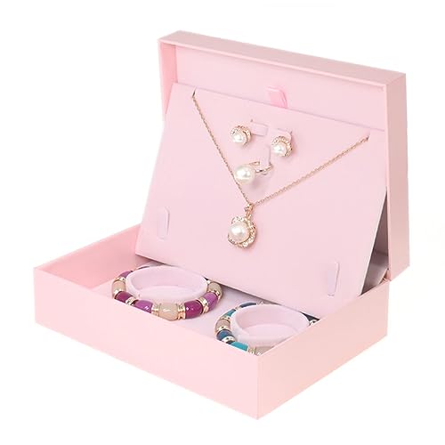 GPDNBIEU, Schmuckschatulle aus Samt, zweilagige Schmuck-Organizer-Box, Schmuck-Aufbewahrungsbox for Armbänder, Ohrringe, Halsketten, Ringe, Damen und Mädchen(A) von GPDNBIEU