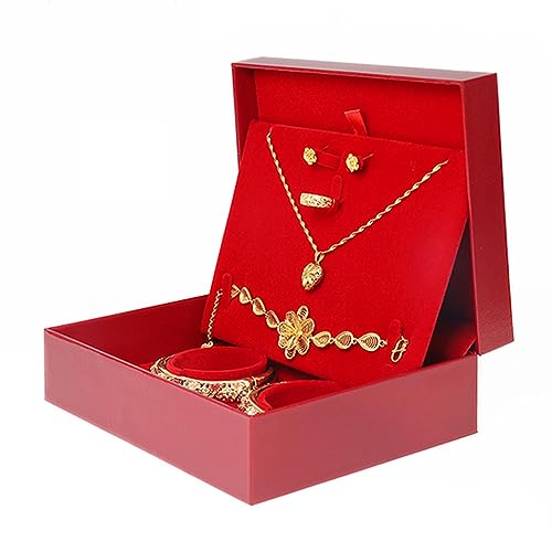 GPDNBIEU, Schmuckschatulle aus Samt, zweilagige Schmuck-Organizer-Box, Schmuck-Aufbewahrungsbox for Armbänder, Ohrringe, Halsketten, Ringe, Damen und Mädchen(D) von GPDNBIEU