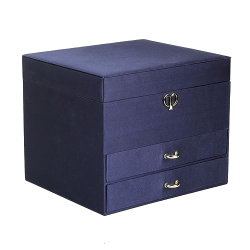 GPDNBIEU, Schmuckschatulle aus Seide, mehrlagiger Schmuck-Organizer, Aufbewahrungsbox for Halsketten, Ohrringe, Armbänder, Ringe, Damen und Mädchen(A) von GPDNBIEU