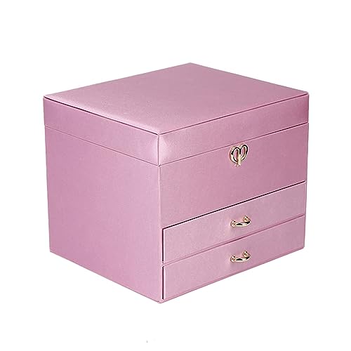 GPDNBIEU, Schmuckschatulle aus Seide, mehrlagiger Schmuck-Organizer, Aufbewahrungsbox for Halsketten, Ohrringe, Armbänder, Ringe, Damen und Mädchen(B) von GPDNBIEU