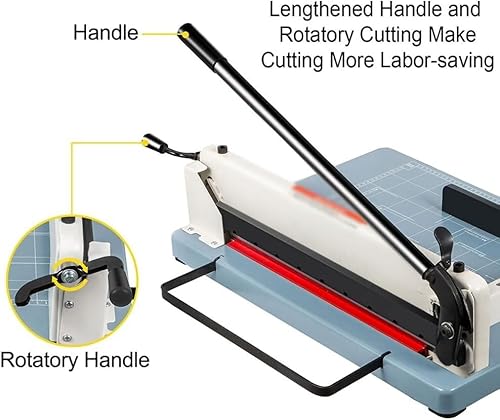 GPECTIFO Hochleistungs-Guillotine-Schneidemaschine mit Gitterlinien 360-Blatt-Stapelschneider Blattdicke 0,5-45 mm Manueller Schneider(A4) von GPECTIFO