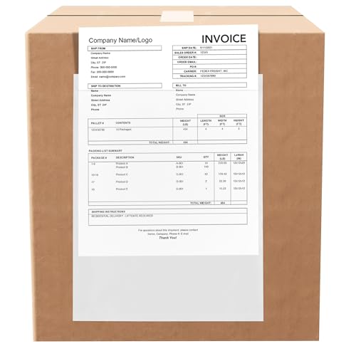 1000 Stück 25,4 x 30,5 cm Versandetiketten-Umschläge, transparente Packlisten-Beutel mit selbstklebender Rückseite, Top-Loading für Versandetikettenhüllen, für Packzettel, Etiketten, Rechnungen und von GPI POLY