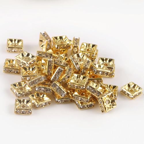 50 Stück/Los 4 6 8 10 mm Strass-Rondelle, runde lose Abstandsperlen für Schmuckherstellung, Armband, Halskette, Zubehör-Quadrat-Gold-4 mm-50 Stück 50 Stück/Los 4 6 8 10 mm Strass-Rondelle, runde lose Abstandsperlen für Schmuckherstellung, Armband, Halskette, Zubehör-Quadrat-Gold-4 mm-50 Stück von GPRTPL