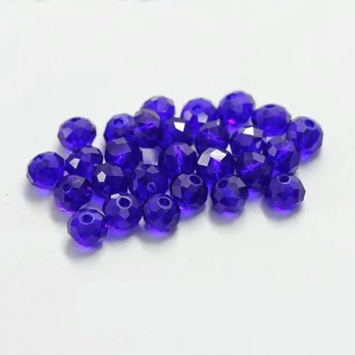 6–8 mm runde Kristallperlen, Charms, lose Glasperlen zur Schmuckherstellung, Halsketten- und Armbandzubehör-dunkelblau-8 mm-50 Stück von GPRTPL