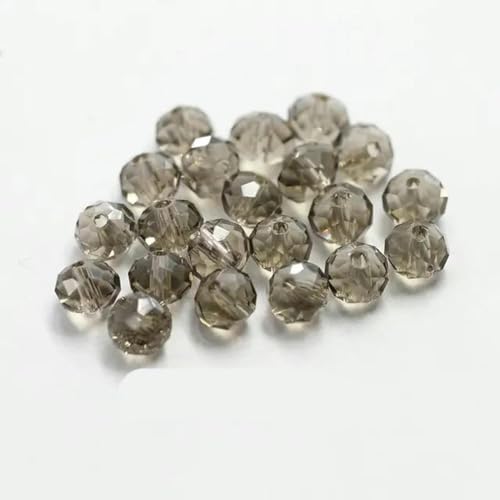6–8 mm runde Kristallperlen, Charms, lose Glasperlen zur Schmuckherstellung, Halsketten- und Armbandzubehör-grau-6 mm-100 Stück von GPRTPL