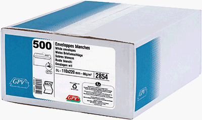 GPV 1885 Briefumschläge C6 HK weiß ohne Fenster 80 g/qm Inh.500 von GPV