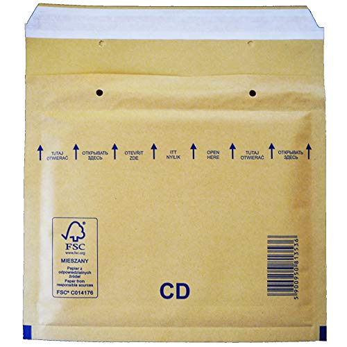 Luftpolsterumschlag Luftpolstertasche Versandtasche CD 200x175 mm braun (100) von GPack