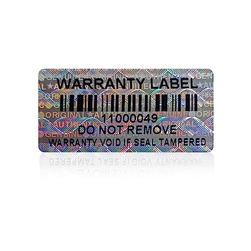 180 Holographische Etiketten mit Barcode-Seriennummer, 30 x 15 mm Haftmarken (Silber) von GQYHLABO