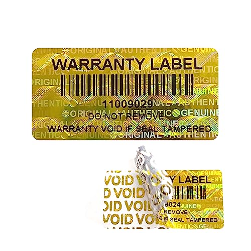 180 holographische Etiketten mit Barcode-Seriennummer, Haftmarken 30 x 15 mm (Gold) von GQYHLABO