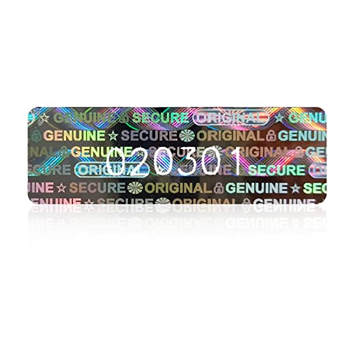 200 Stück Hologramm-Etiketten, Garantie-Siegel, Seriennummer, 30 x 10 mm (Silber) von GQYHLABO