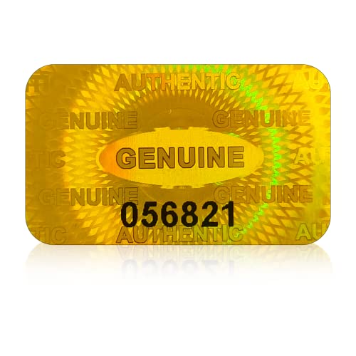 Etiketten mit Holograma, Unidades Sello de Garantía adhesivo, mit Seriennummern, 25 x 15 mm (300 Gold) von GQYHLABO