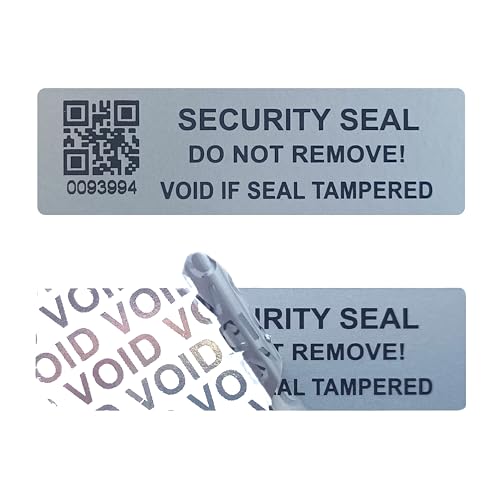 Matter Silber Manipulationsschutz Aufkleber mit QR-Code, Garantie void Siegel Sicherheitsetikett Aufkleber mit Seriennummern（5x1.5cm,150pcs） von GQYHLABO