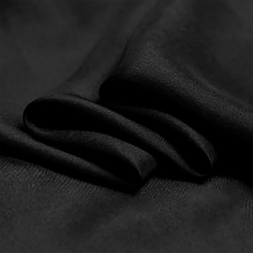 GQZJY 100% Maulbeerseide Seidenstoff 114 cm Breit Satinstoff Meterware zum Nähen Kleiderfutter Basteln Dekoration Drapieren Tanzbekleidung Hochzeit Basteln Stoffmaterial (Color:Schwarz) von GQZJY