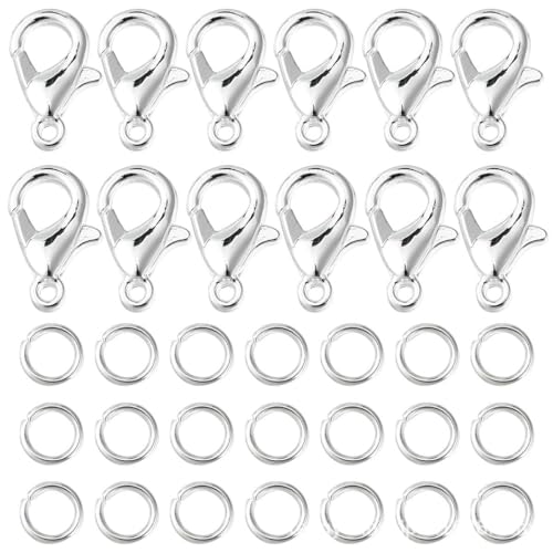 100 x drehbare Karabinerverschlüsse, Schlüsselanhänger, Schlüsselring, Karabinerhaken, 200 Stück, silberfarben 100 x drehbare Karabinerverschlüsse, Schlüsselanhänger, Schlüsselring, Karabinerhaken, 200 Stück, silberfarben von GQunit