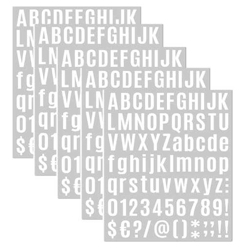 2,5 cm kleine Vinyl-Buchstaben Zahlen-Aufkleber, 5 Blatt, selbstklebend, Alphabet-Zahlen-Aufkleber für Schild, Notizbuch, Dekoration, Scrapbook 2,5 cm kleine Vinyl-Buchstaben Zahlen-Aufkleber, 5 Blatt, selbstklebend, Alphabet-Zahlen-Aufkleber für Schild, Notizbuch, Dekoration, Scrapbook von GQunit
