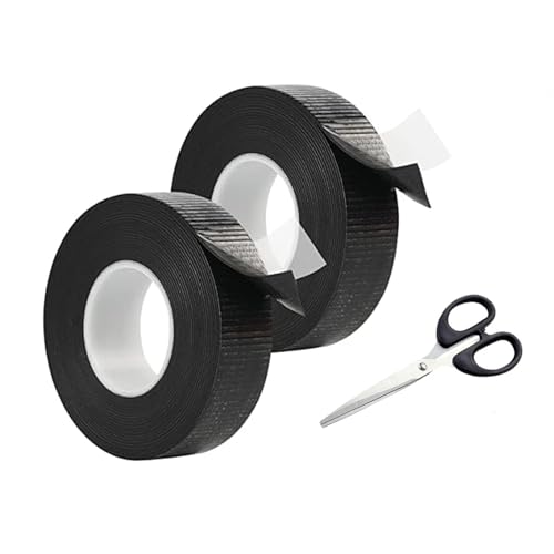 2 Rollen Selbstverschweißendes Isolierband, 5m x 23mm x 0.8mm Schwarz Wasserdichtes Klebeband Elektrisches Isolierband für Isolieren, Reparieren und Bündeln mit einer Schere von GQunit