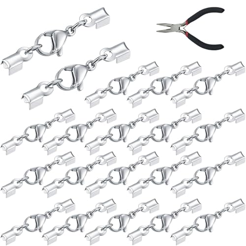 20 Stück 3,2 cm Edelstahl Verschluss, Lederband Kette, Karabinerverschluss, Schmuckherstellung Karabiner, Armband Verschluss für DIY Ketten Lederband Schmuck Silber 20 Stück 3,2 cm Edelstahl Verschluss, Lederband Kette, Karabinerverschluss, Schmuckherstellung Karabiner, Armband Verschluss für DIY Ketten Lederband Schmuck Silber von GQunit