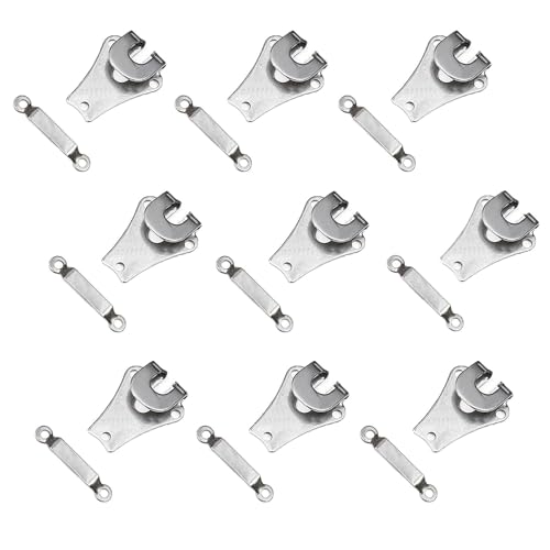 30 Stück Hosenverschlüsse, Haken und Stange, silberfarbene Haken- und Ösenverschlüsse für Kleidung zur Reparatur von Hosen, BHs, Kleidern, Nähen, DIY Handwerk 30 Stück Hosenverschlüsse, Haken und Stange, silberfarbene Haken- und Ösenverschlüsse für Kleidung zur Reparatur von Hosen, BHs, Kleidern, Nähen, DIY Handwerk von GQunit